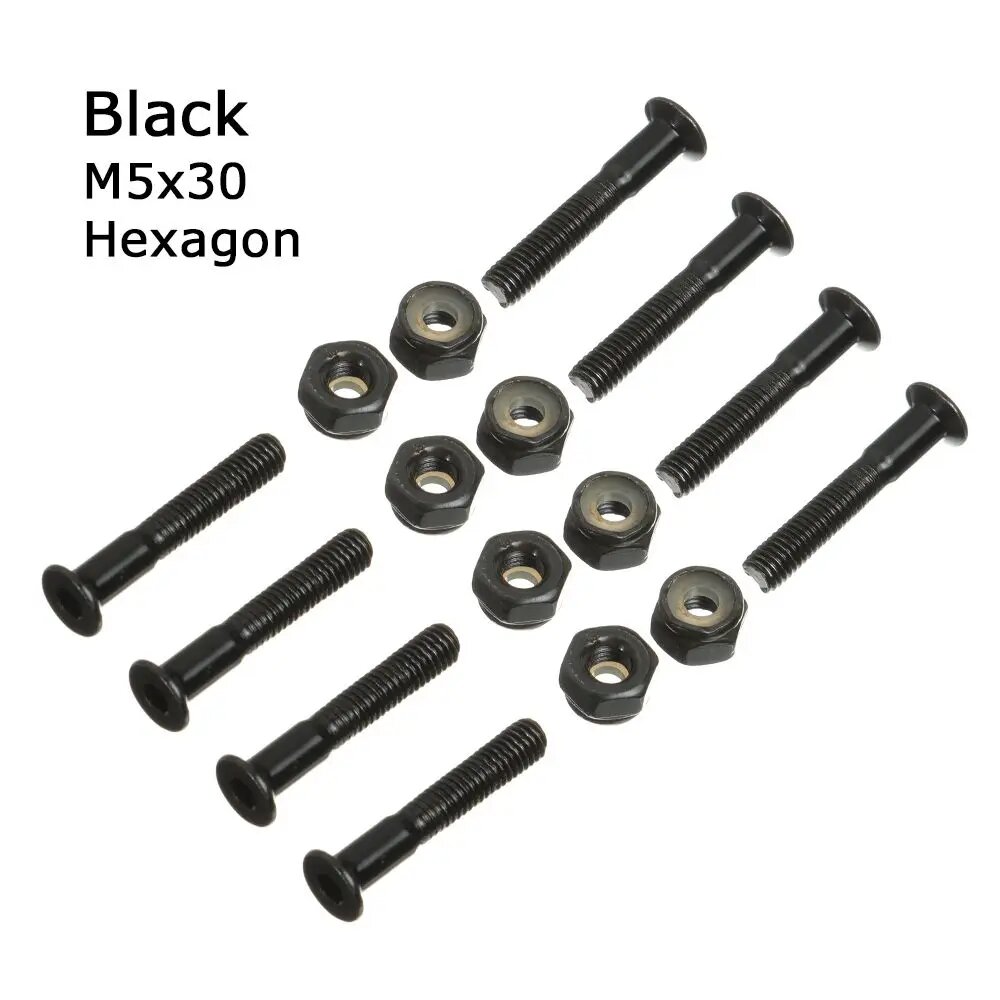 Аксессуары для скейтборда M5 черные/золотые Black-M5x30-Hexagon