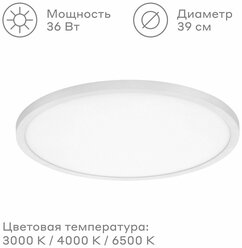 Настенно-потолочный светодиодный светильник с регулировкой цветовой температуры и режимом ночник для гостиной спальни кухни минималистичный белый-.