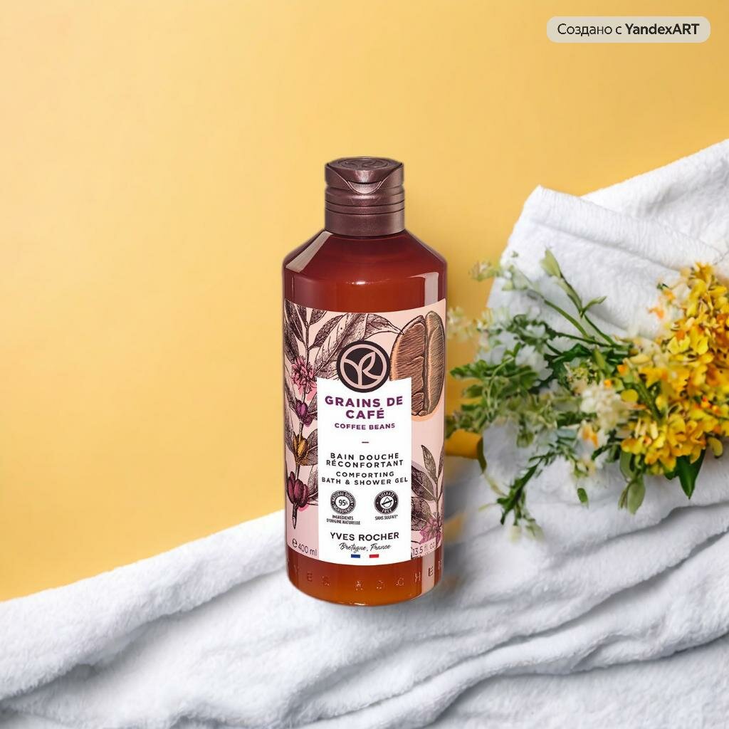 Гель для душа Yves Rocher «Кофе», без сульфатов, унисекс, 400 мл