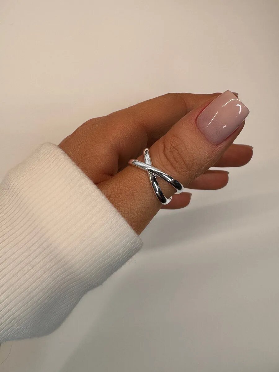 Кольцо, безразмерное, серый — фото 1
