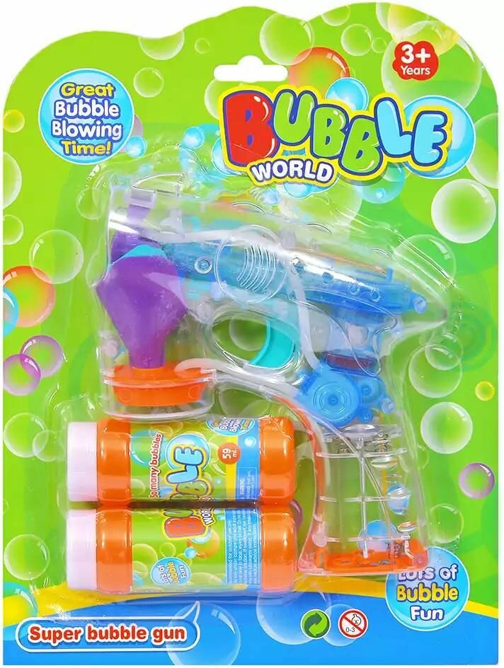 Мыльные пузыри КНР пластмассовые, Пистолет Bubble World