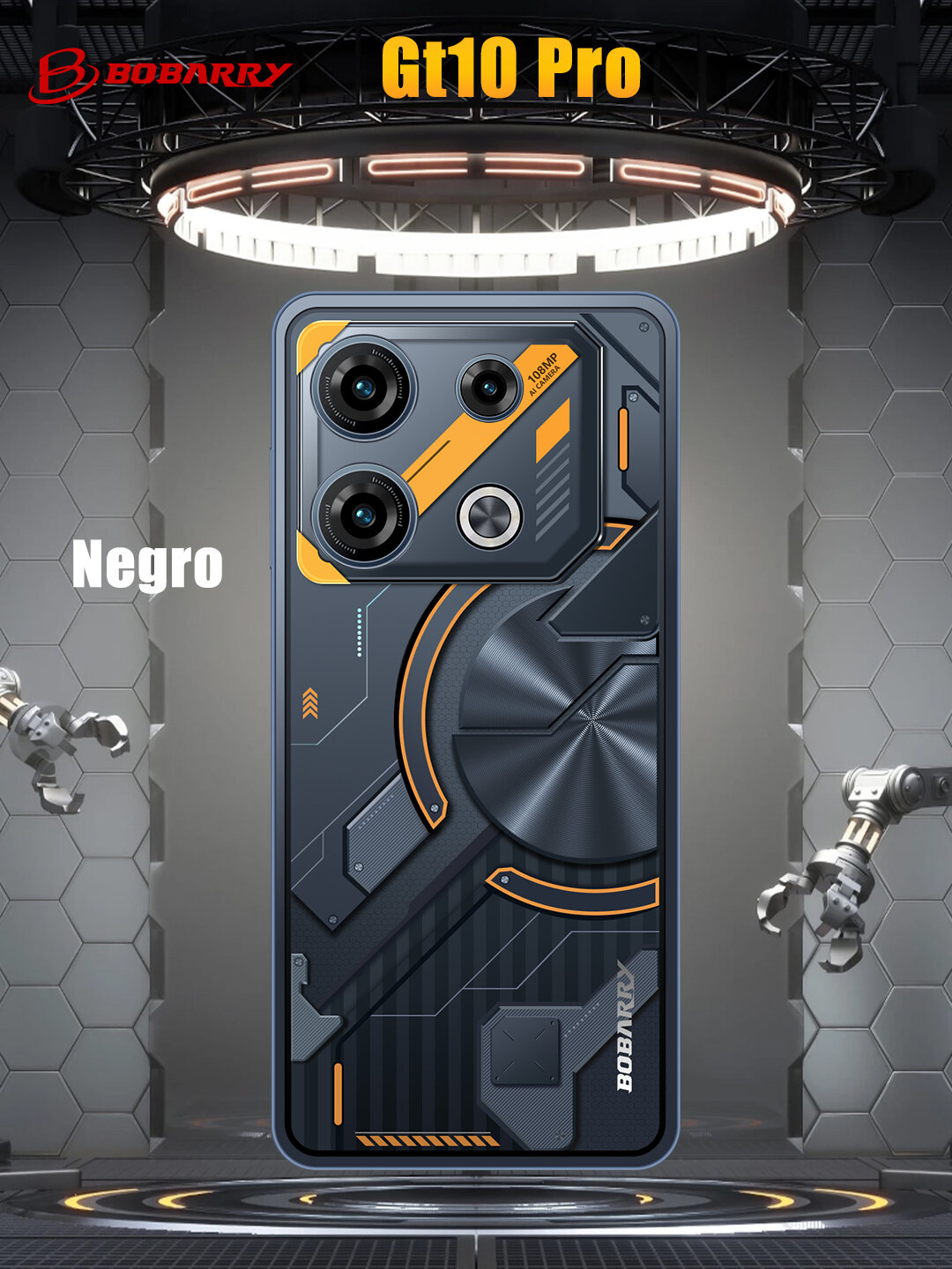 Смартфон Bobarry Gt10 Pro, 16GB/512GB, Android 14, камера 108MP, ударопрочный，8000 мАч，Чёрный — фото 1