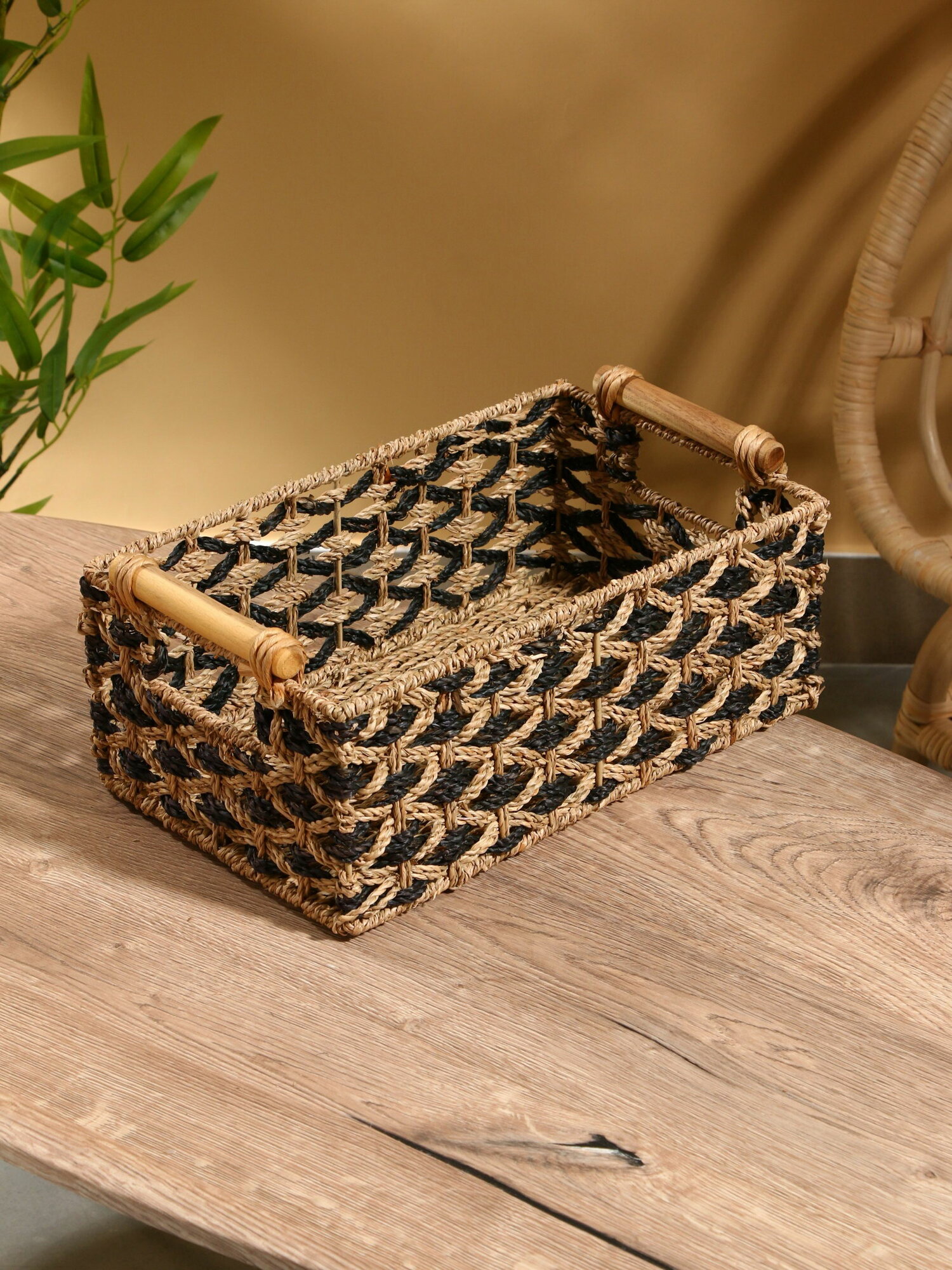 Корзина плетёная 36x20x15 см сиграсс форма: прямоугольная