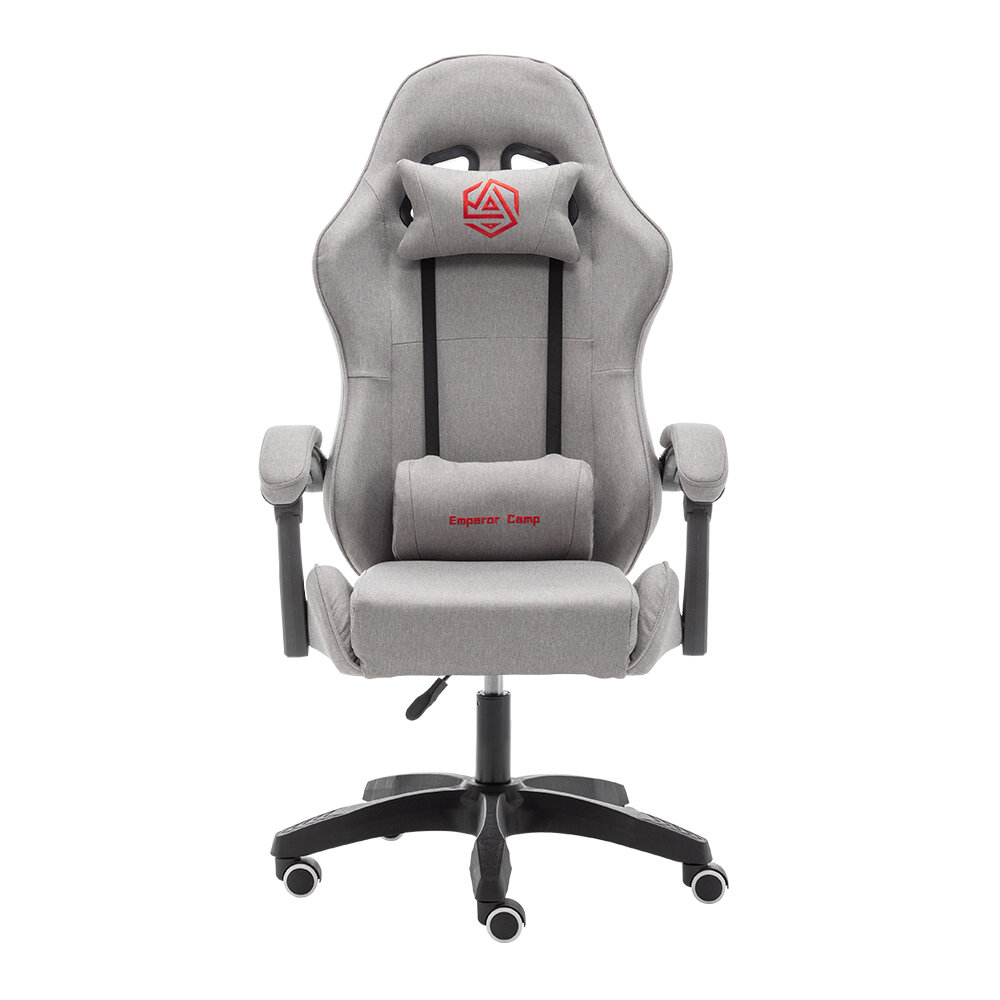 Кресло игровое с массажем ткань серое