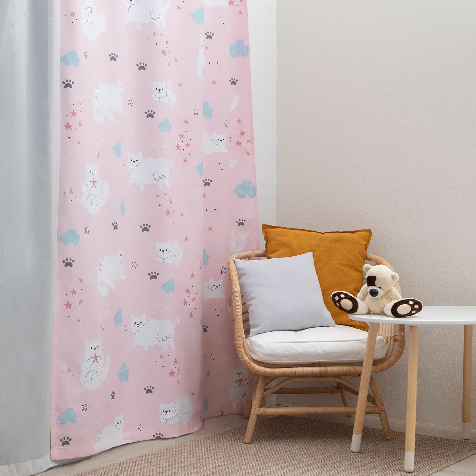 Штора портьерная Sweet cats 145x260 см сезон: весна светопроницаемость %: [5060]