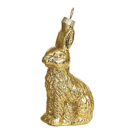 Игрушка на елку Заяц золотой 9см