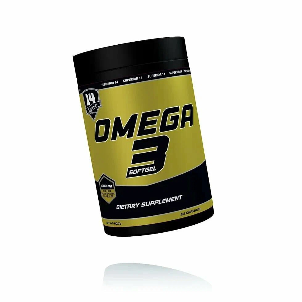 Омега 3 (Omega 3) Рыбий жир 1000мг 60 софтгель baliq yo'gi , Superior-14