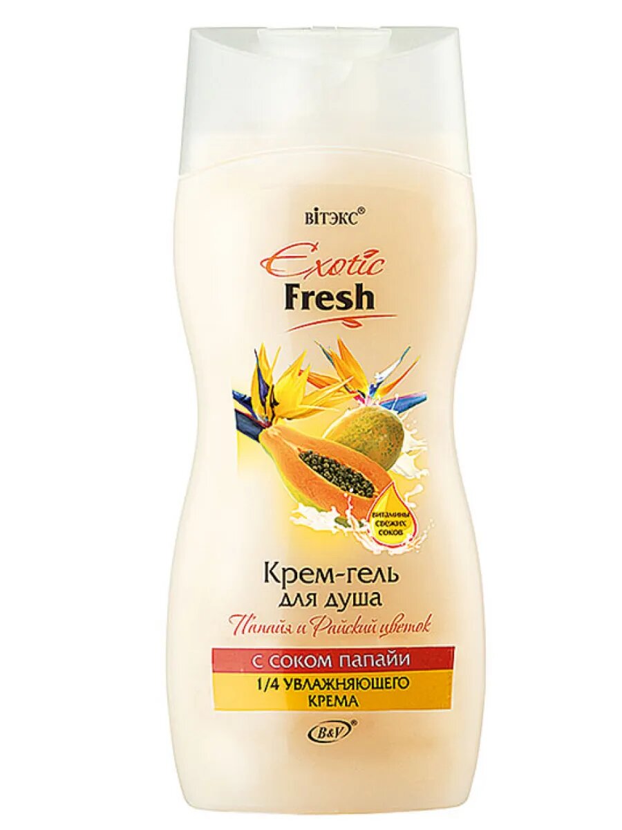 Гель для душа "EXOTIC Папайя и Райский Цветок" Витэкс, крем-гель, унисекс, 515мл
