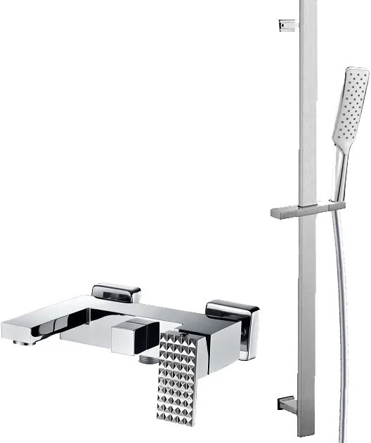 Смеситель для ванны с душем Bronze de Luxe Grani TB980 хром  однорычажный  настенный  латунный  российский