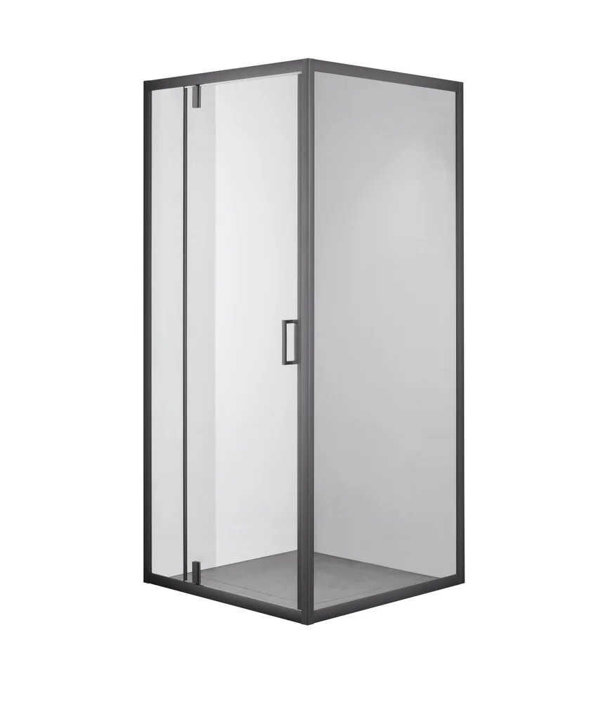 Душевой уголок Olive'S Duero DR-100CS-SW-GB без поддона стеклянный черный 97x97 с распашными дверями квадратный