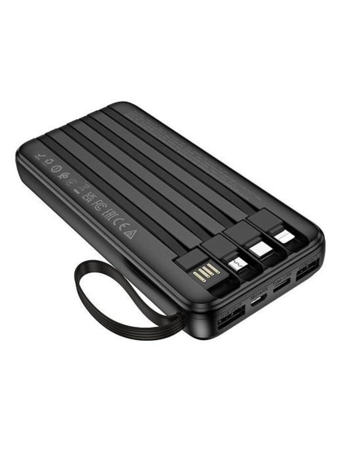 Универсальный повербанк 10000 mAh с кабелями 4в1 для iPhone и Android. — фото 1