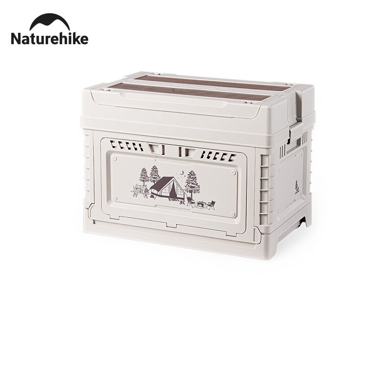 Ящик туристический Naturehike 50+10 л, трансформер, со столешницей, бежевый