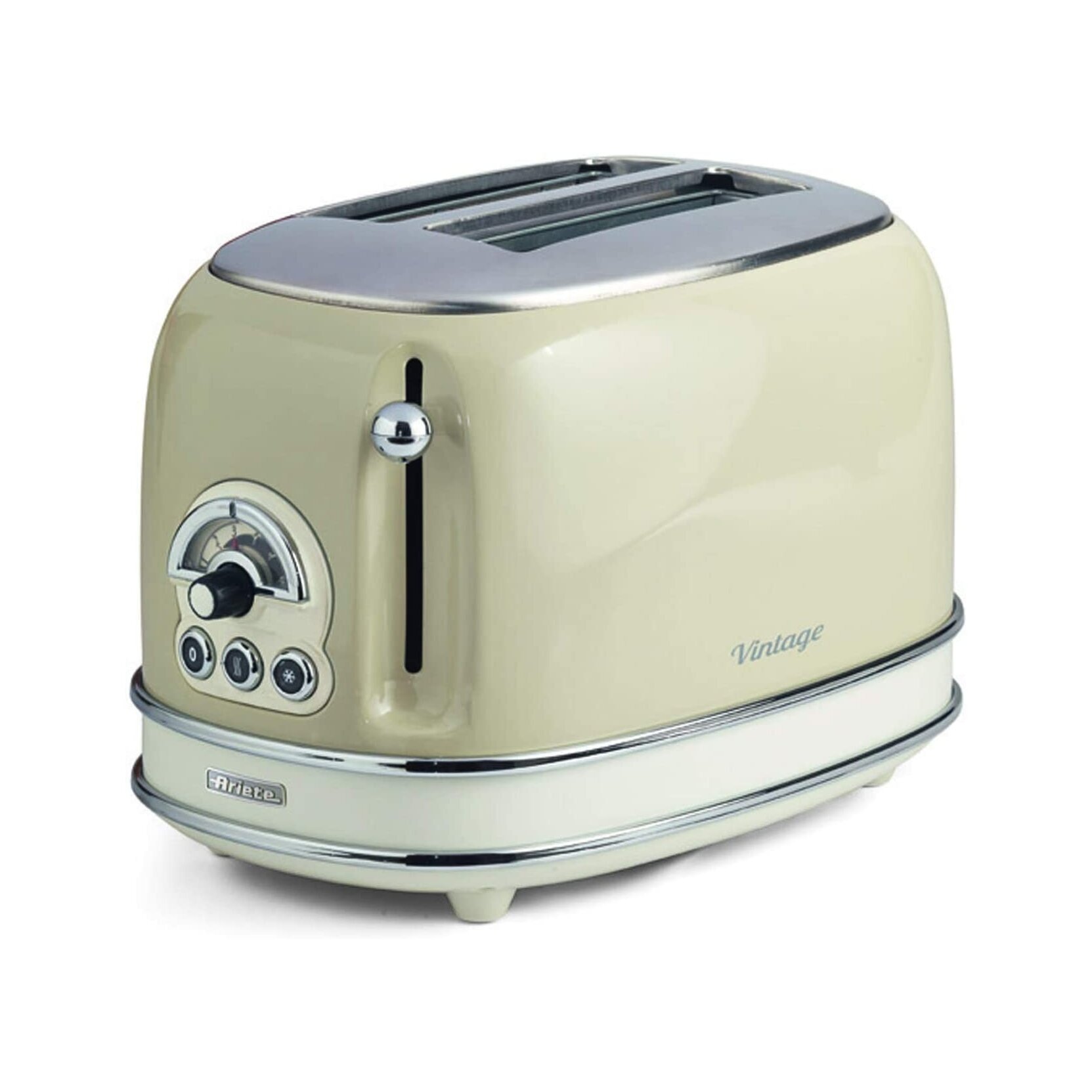 Тостер Ariete 0155/03 Vintage Beige, 810 Вт, 6 режимов, 2 слова, функция подогрева и размораживания