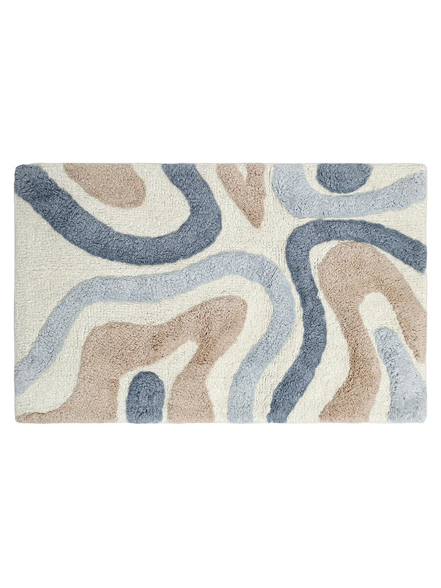 Коврик для ванной Flow серо-синего цвета из коллекции Ethnic 50x80 см Tkano TK25-BM0002