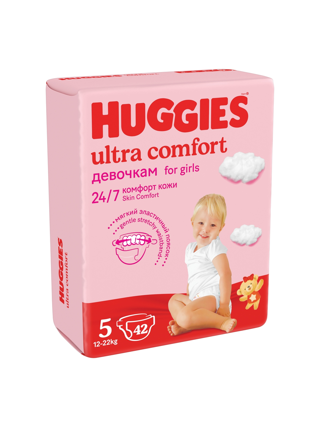 Подгузники Huggies Ultra Comfort Jumbo, для девочек, размер 5, 12-22 кг, 42 шт.