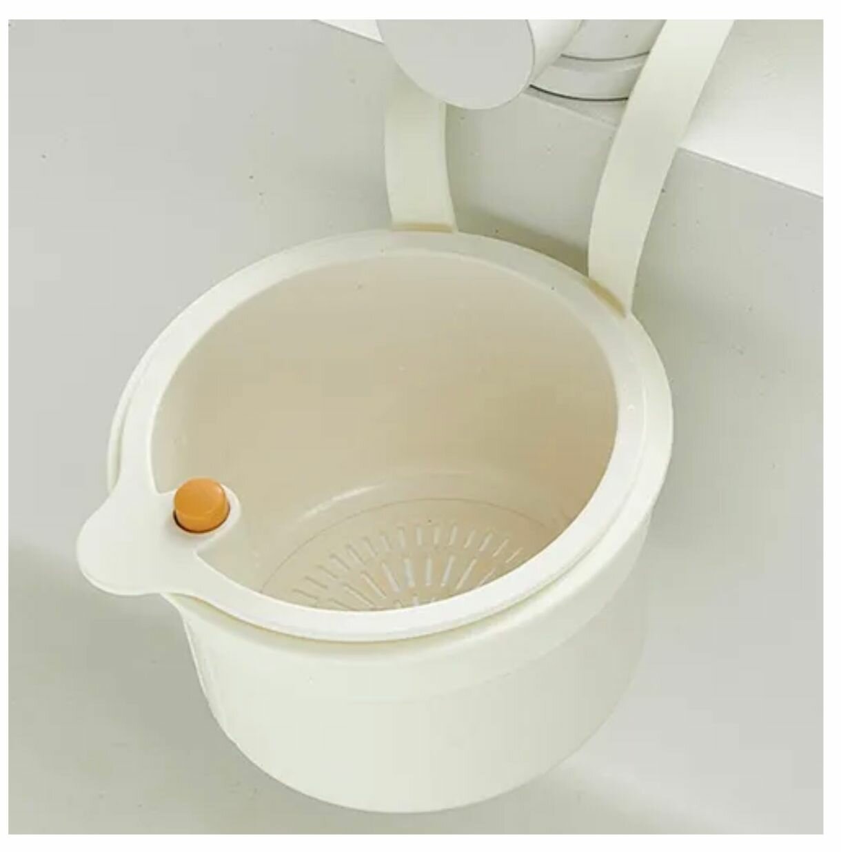 Подвесная сливная корзина для раковины. Цвет- белый