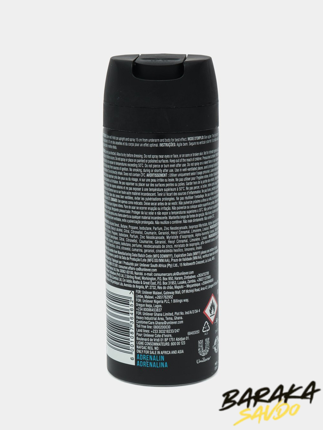 Дезодорант AXE, 150 мл_ADRENALINE — фото 1