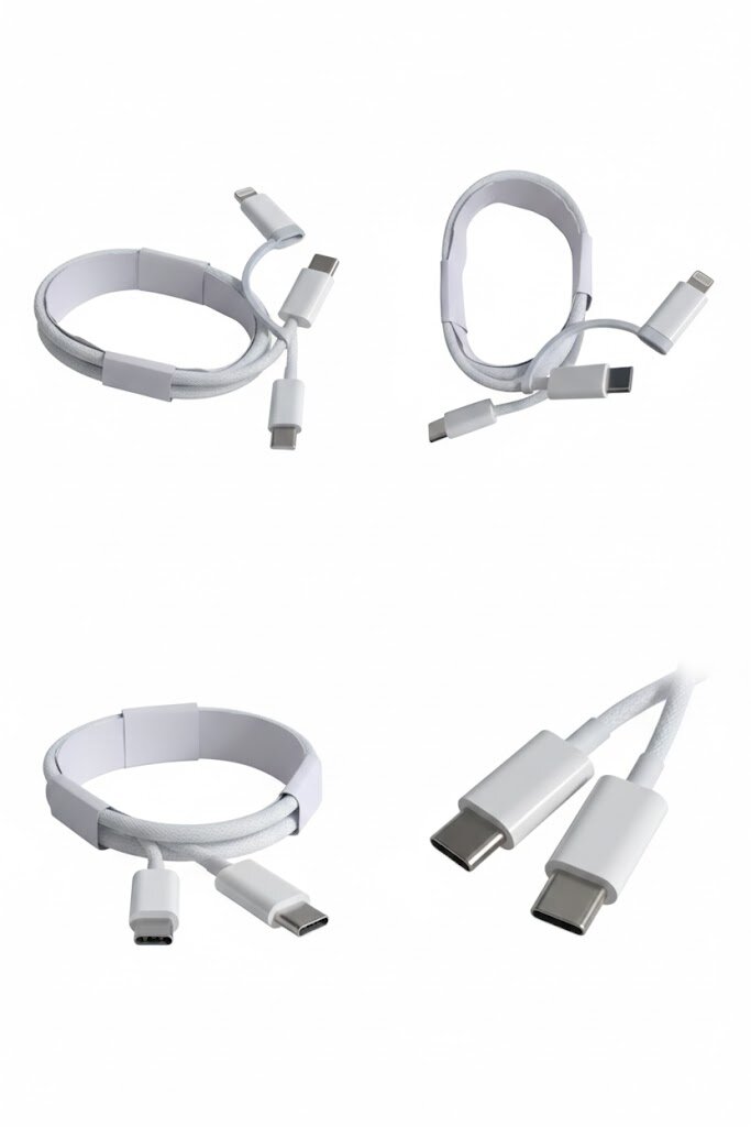 Кабель для быстрой зарядки, USB Type-C to Type-C, USB Type-C to Lightning, 60W, 1 м — фото 1