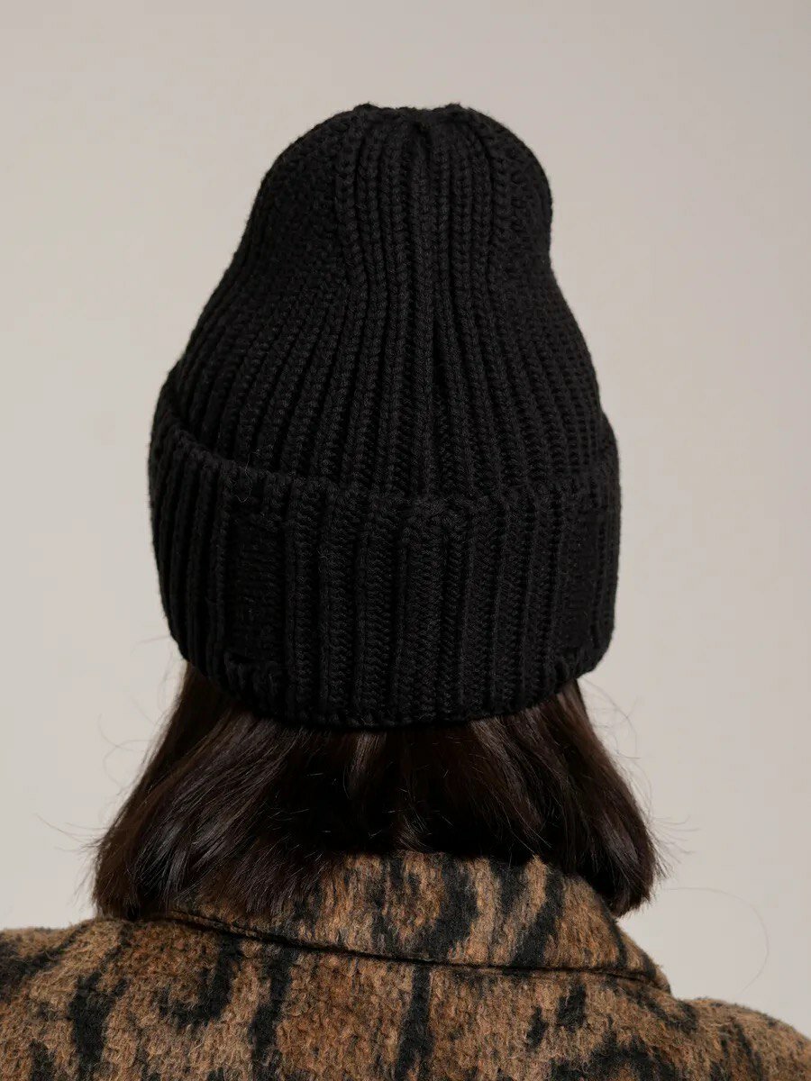 Шапка-бини для женщин, размер Универсальный, черный — фото 1