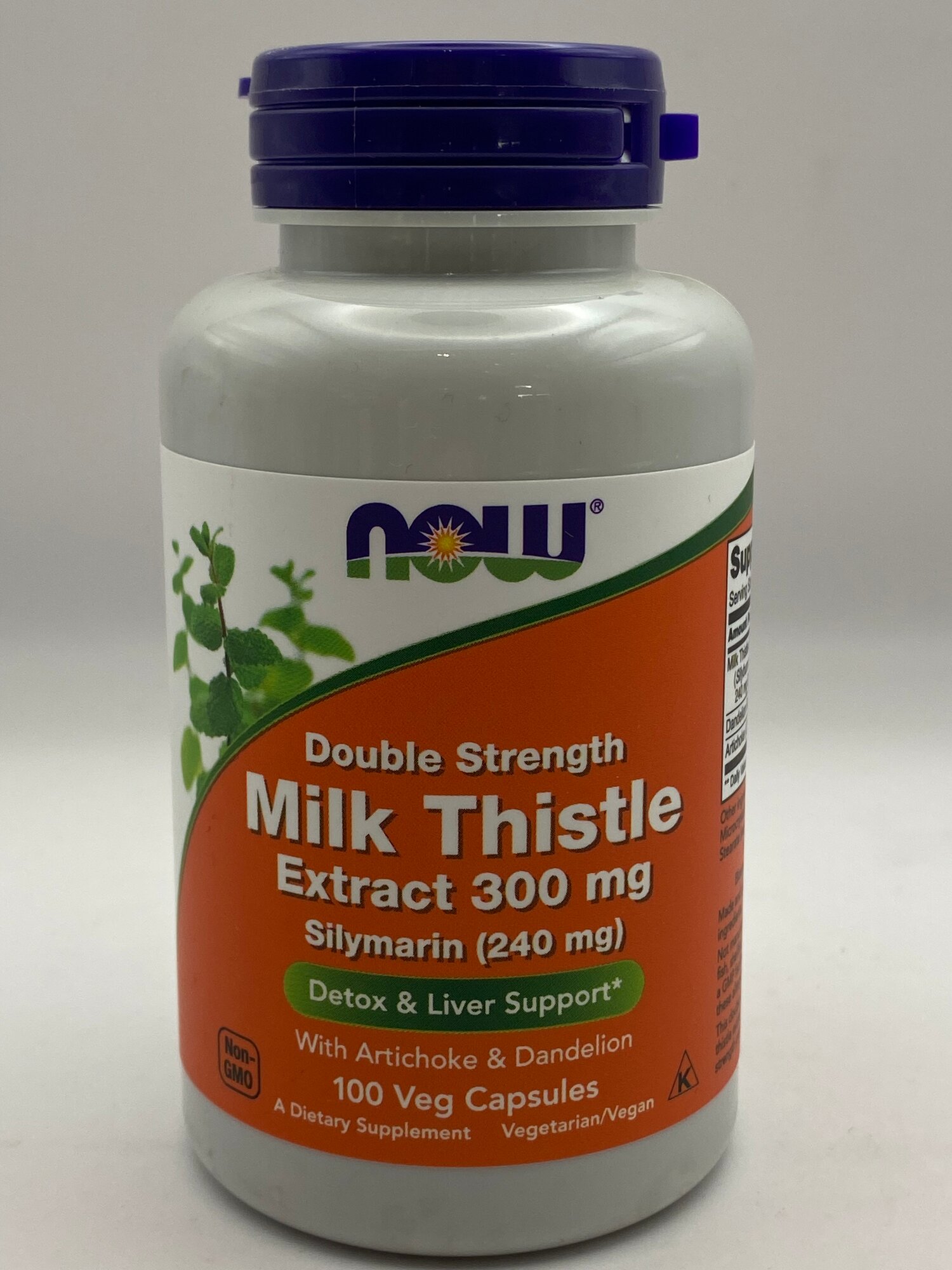 Расторопша NOW Foods Milk thistle silymarin, 100 капсул, 300 мг