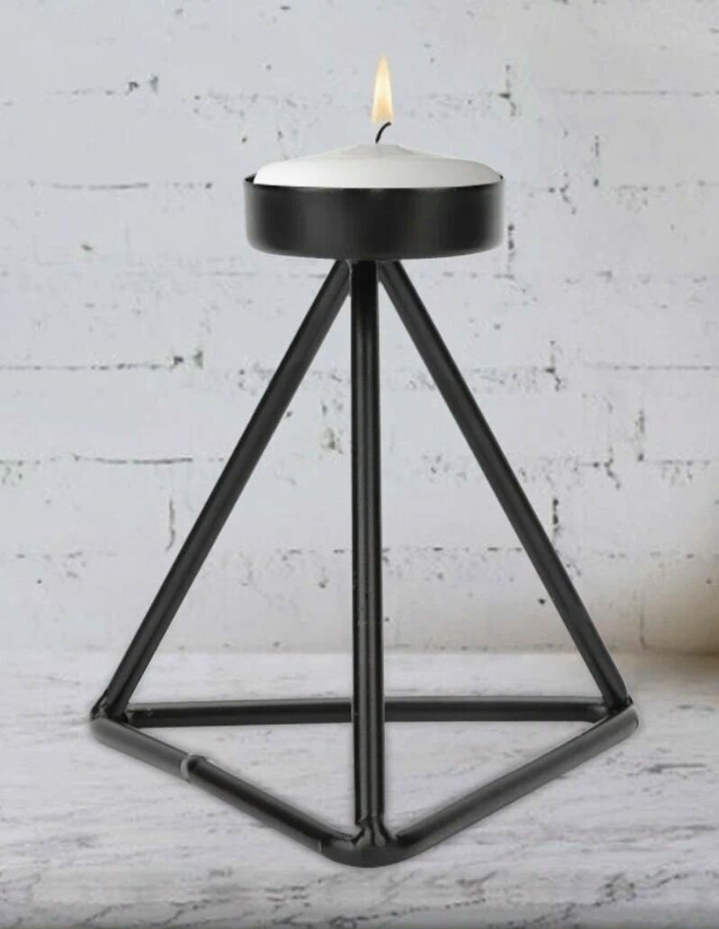 Подсвечник-подставка для свечи из железа для декора стола, высота 9, 5 см, 1 шт.