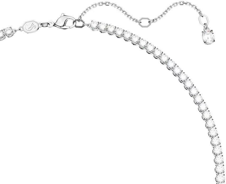 Колье SWAROVSKI, кристаллы Swarovski, длина 45 см, серебряный, белый — фото 1