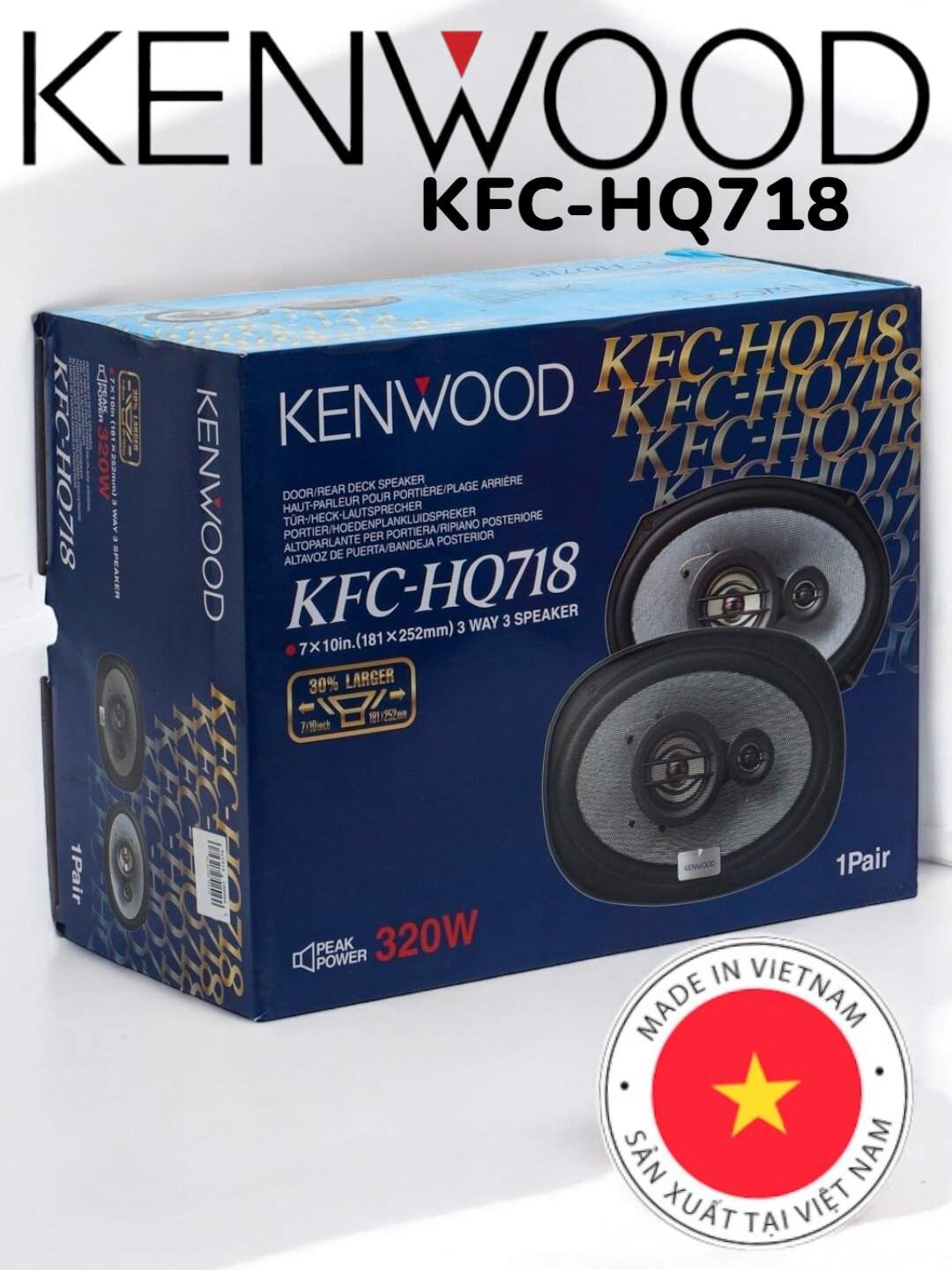 Колонки автомобильные Kenwood KFC-HQ718, 15х23см, 3 полосы, 80Вт — фото 1