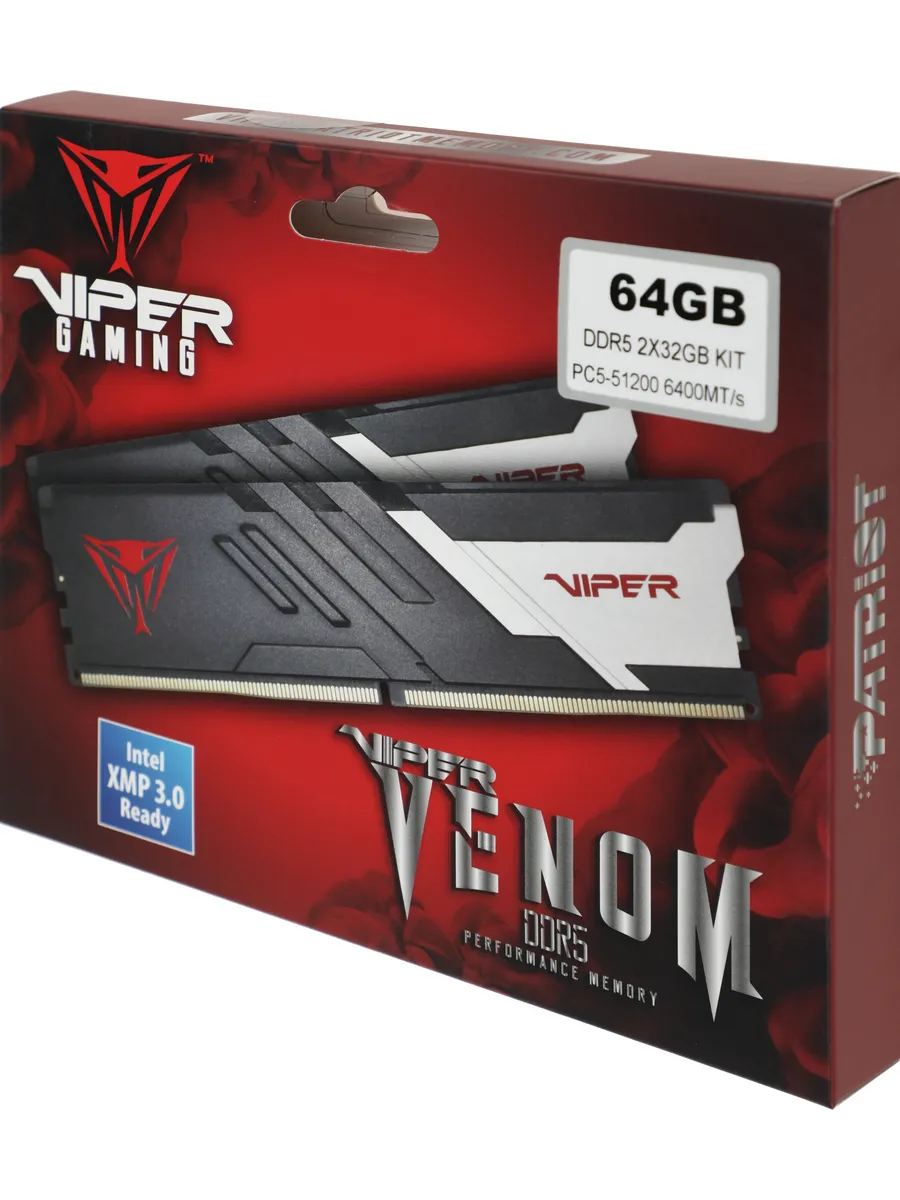 Оперативная память Patriot Viper Venom DDR5 64GB 6400MT/s 2×32GB