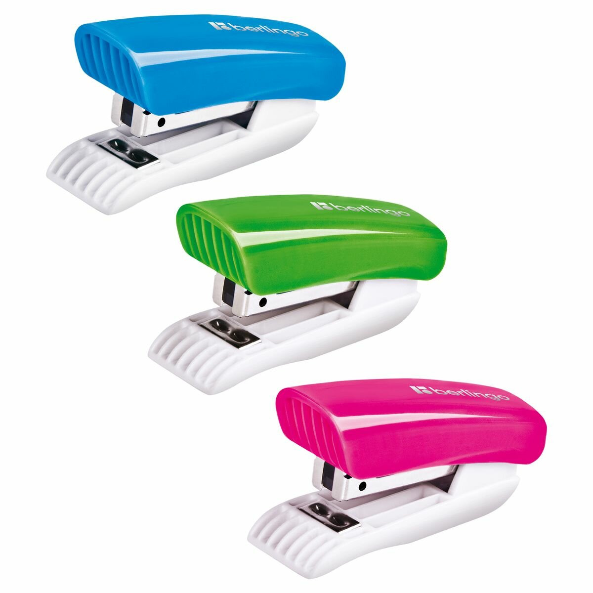 5 шт. Мини-степлер №24/6, 26/6 Berlingo "Blitz" до 15л, пластиковый корпус, ассорти