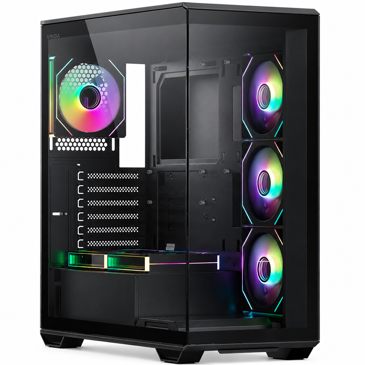 Корпус Midi-Tower XASTRA Q600 6ARGB-C10-UC Black (Q600-6FM12A-C10-UC)