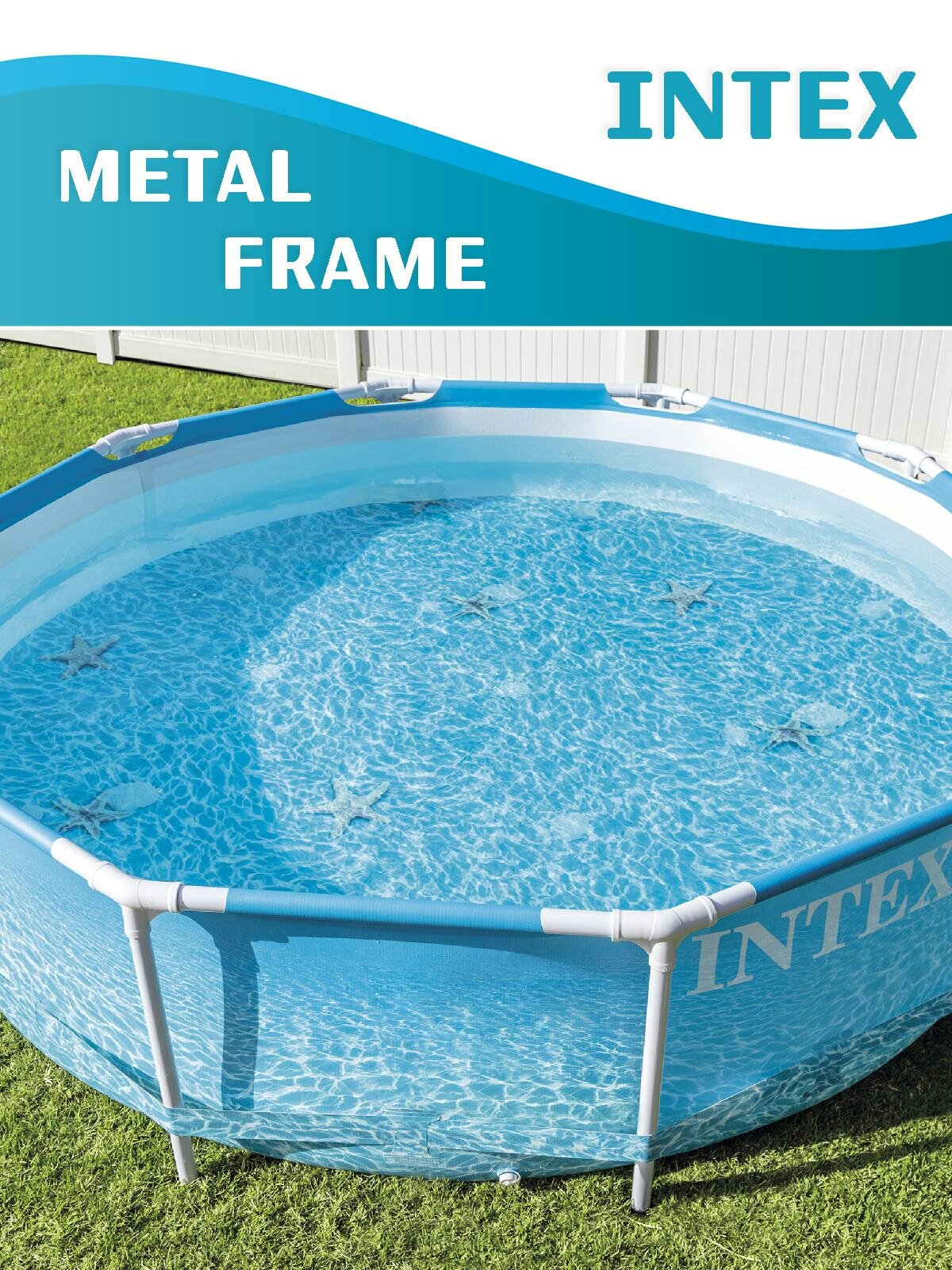 Бассейн каркасный Intex 28206 Metal Frame Beachside голубой, 305х76см — фото 1