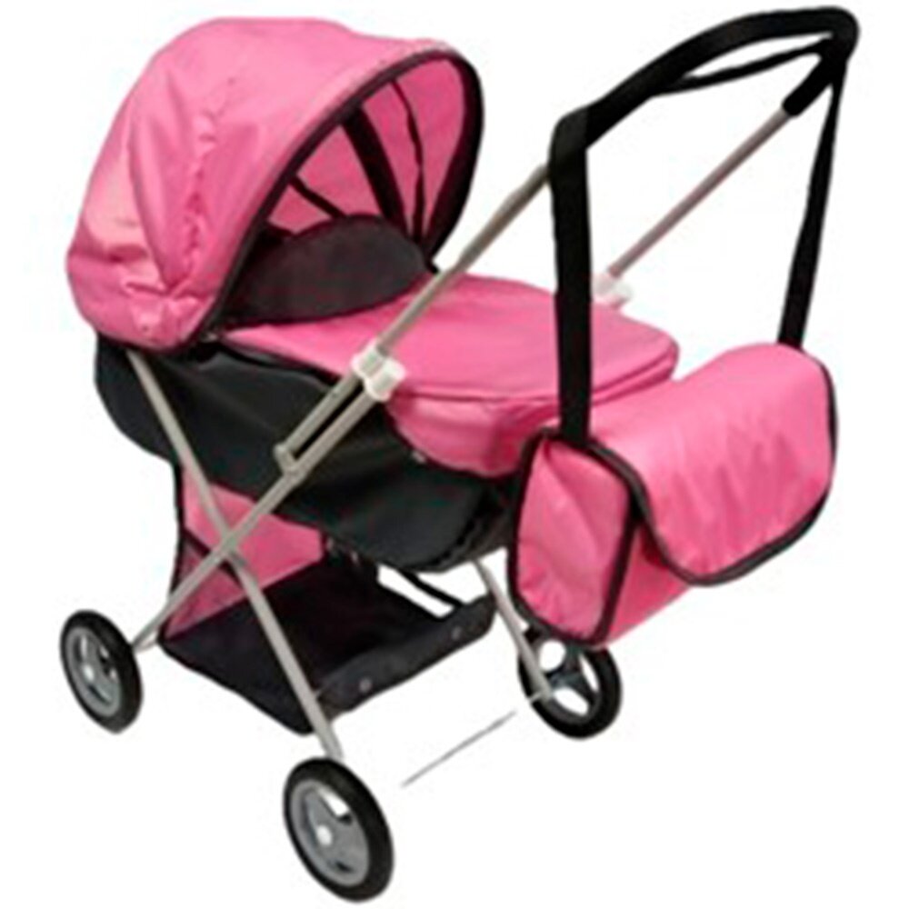 Коляска для куклы Стройтехсервис  Классика 11   цвет Графит  розовая  КР 615 