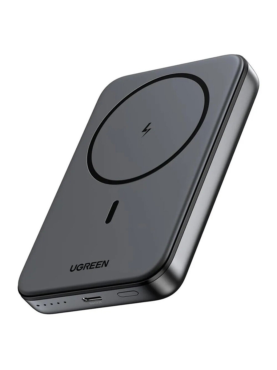 Внешний аккумулятор UGREEN PB561 10000mAh Magnetic Wireless Power Bank серый космос P/N: 25919