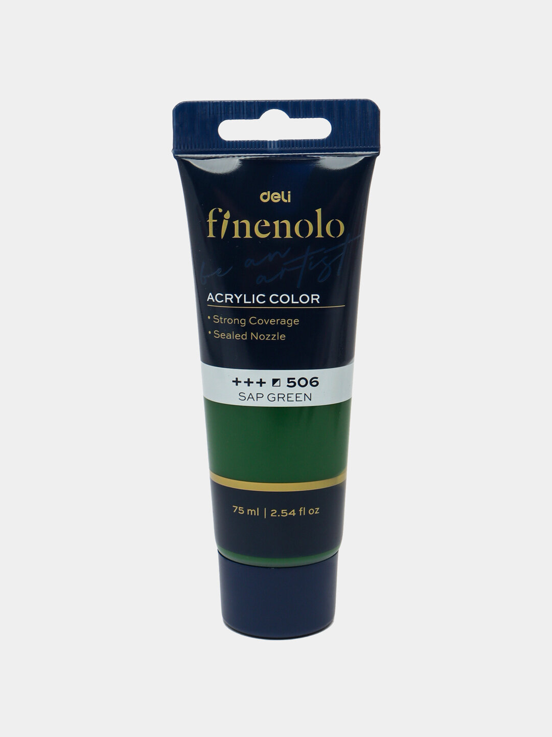 Краска акриловая в тубе Deli Finenolo EC75-CB, 75 мл (506 Sap green)