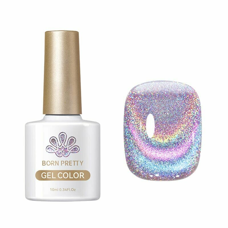 Born Pretty, Rainbow Glass Cat Magnetic Gel - светоотражающий гель-лак кошачий глаз RG03, 10 мл
