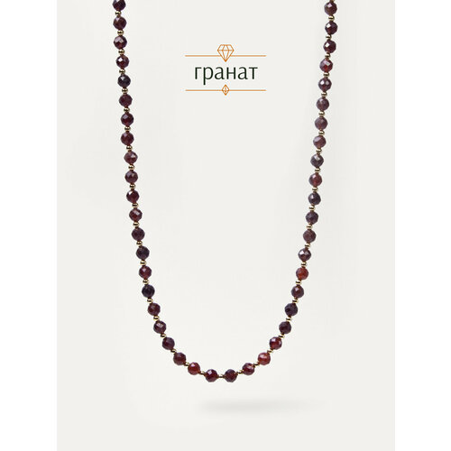 фото Колье bl jewelry, гранат, длина 50 см, бордовый