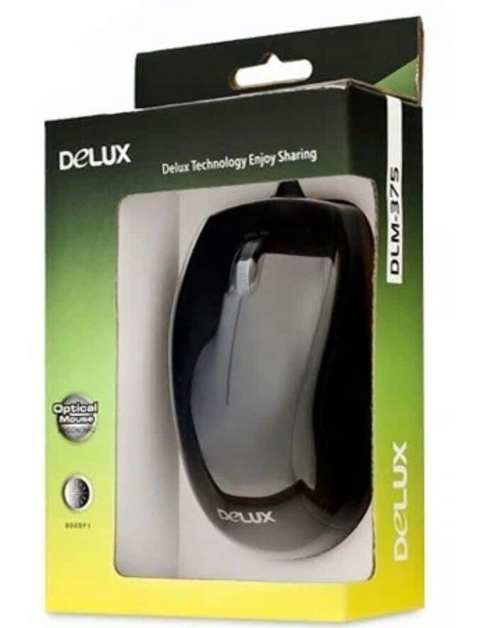 Мышь оптическая проводная Deluxe DLM-375 USB 800dpi+коврик — фото 1