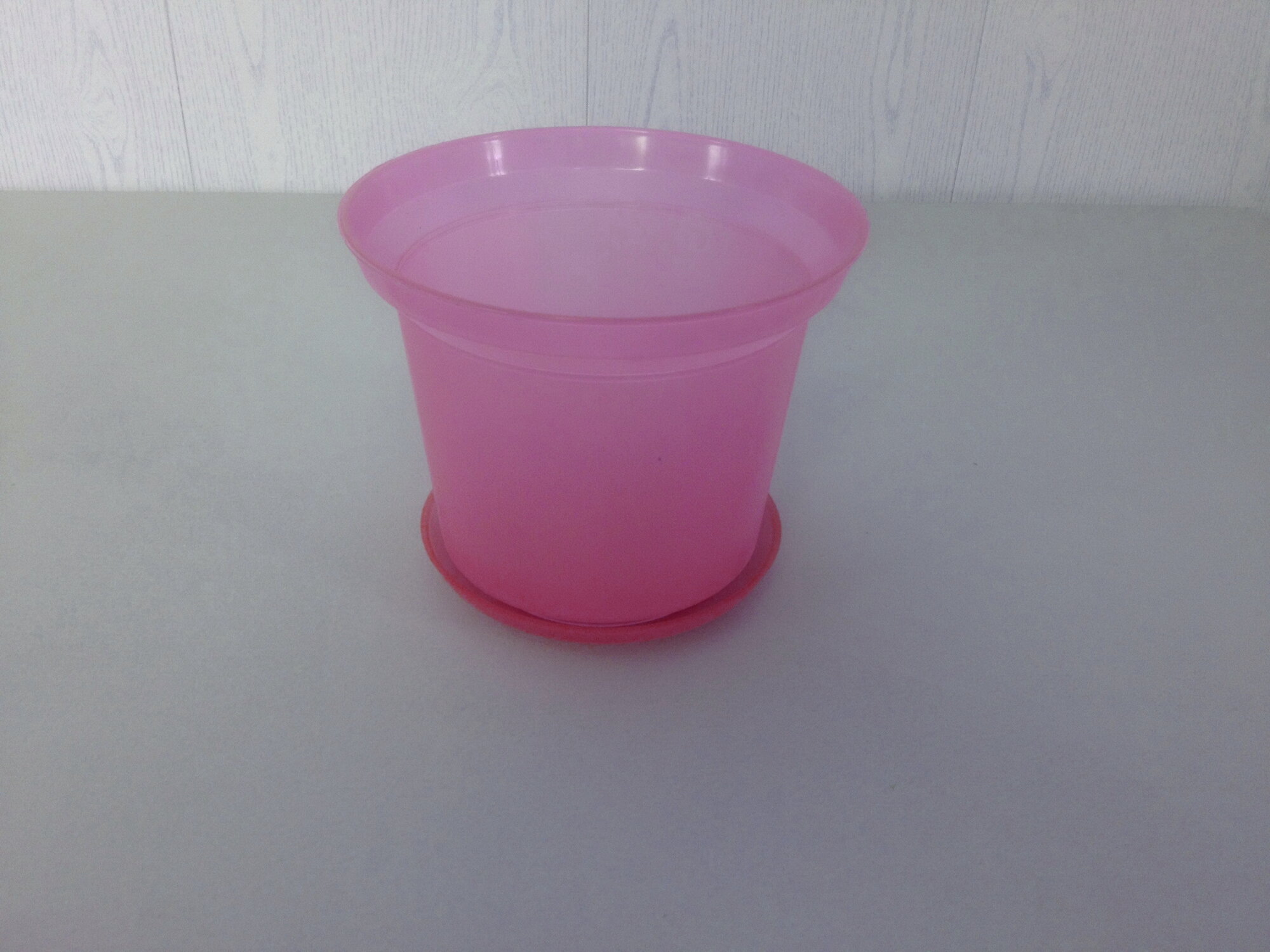 Горшок цветочный с блюдцем 15 л (в комплекте 6 штук) цвет розовый
