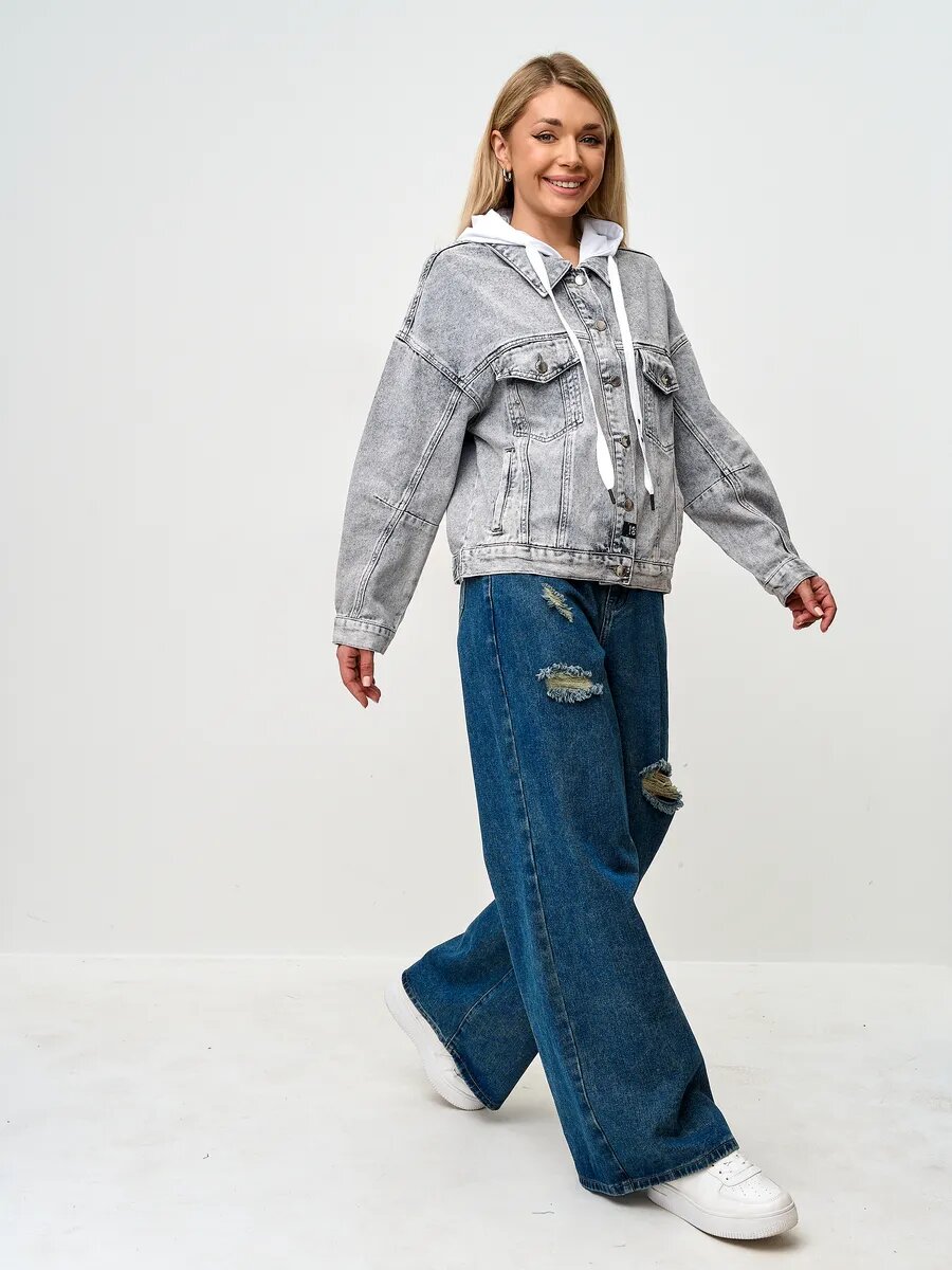 Куртка джинсовая RM shopping Весна-лето 2025, размер XL, серый — фото 1