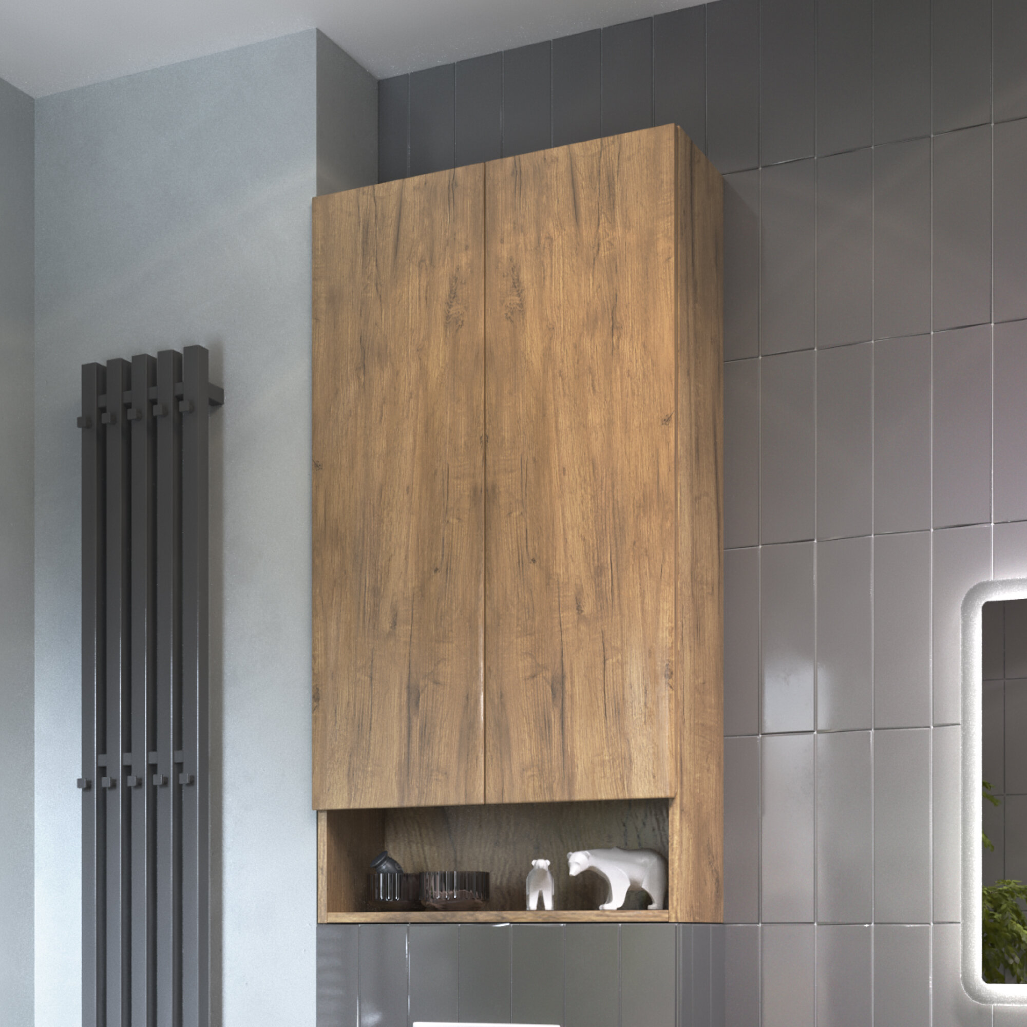 Шкаф навесной с нишей 60 см дуб золотой