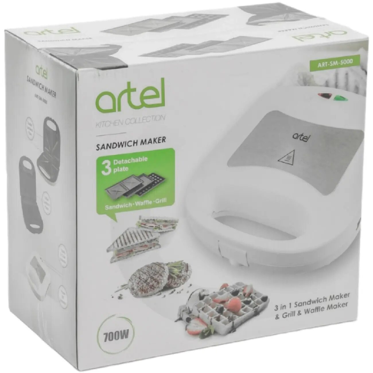 Сэндвичница Artel SM-5000 3в1 , Антипригарное покрытие: Нет, Высота: 33 см, Гарантия: 2 г — фото 1