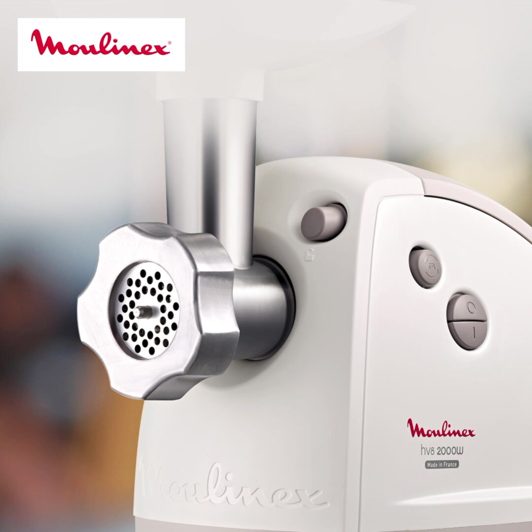 Электрическая мясорубка Moulinex HV8 ME6201, 2000 Ватт, защита от перегрузки — фото 1