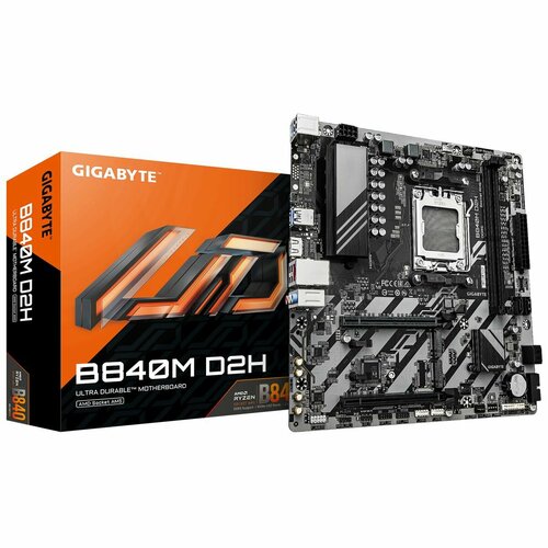 Материнская плата Gigabyte B840M D2H, AM5, AMD B840, Micro-ATX, RTL (B840M D2H)