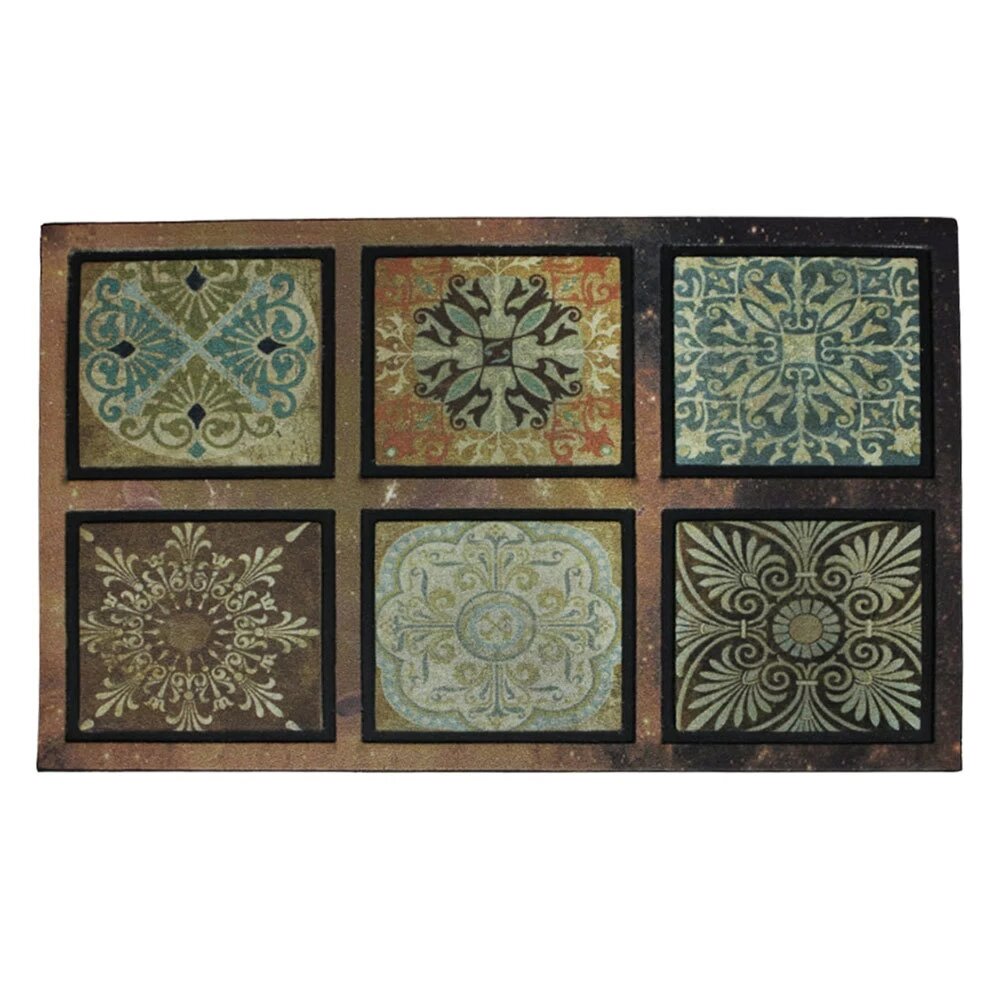 Коврик придверный противоскользящий Ланже 45х75 см влаговпитывающий серый