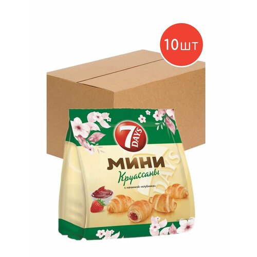 фото Круассаны 7 days мини c начинкой клубника 265г 10шт 7days