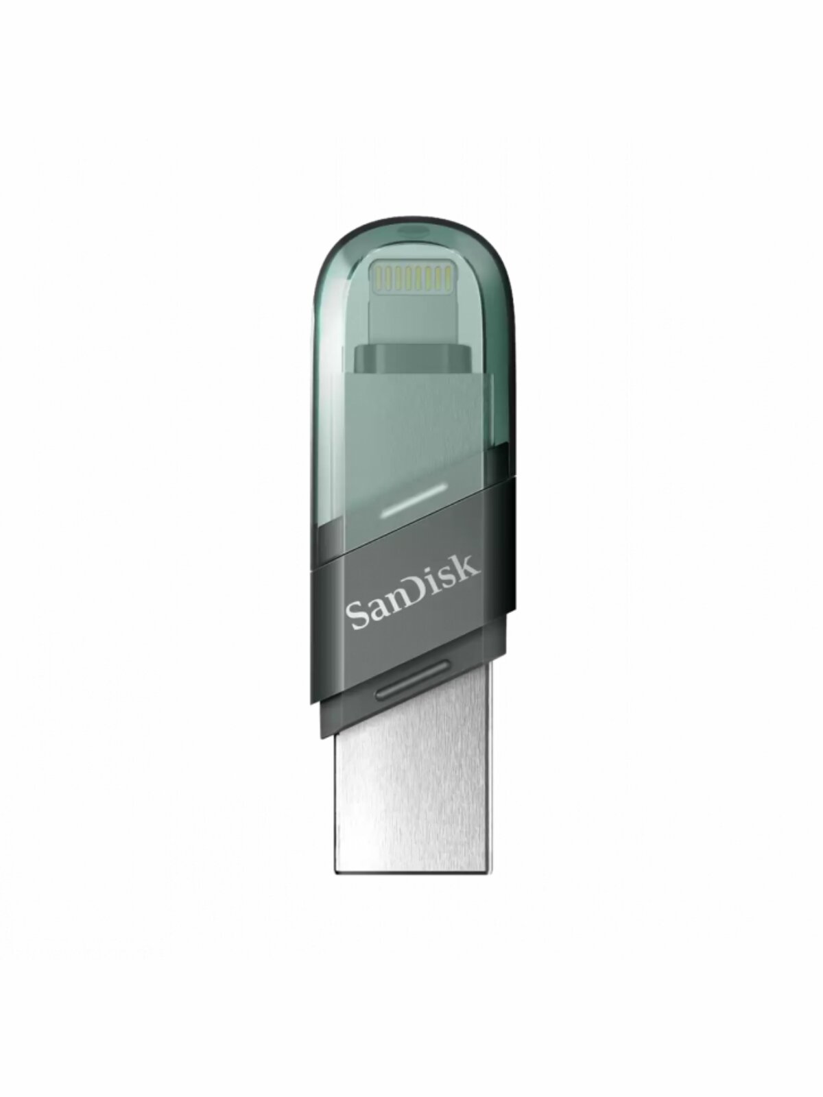 USB флеш-накопитель Sandisk iXpand Flip 128 ГБ USB 3.1/Lightning, серый/зеленый — фото 1
