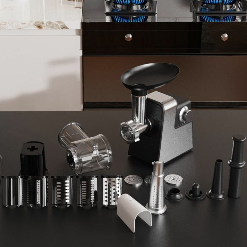 Китайские пользователи рекомендуют-Мясорубка электрическая с насадками для овощей Топ продаж