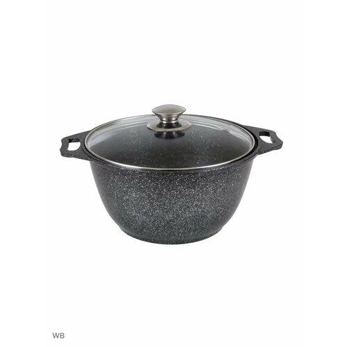 Кастрюля Kukmara 2 л Темный мрамор стеклянная крышка кмт22а 2900₽