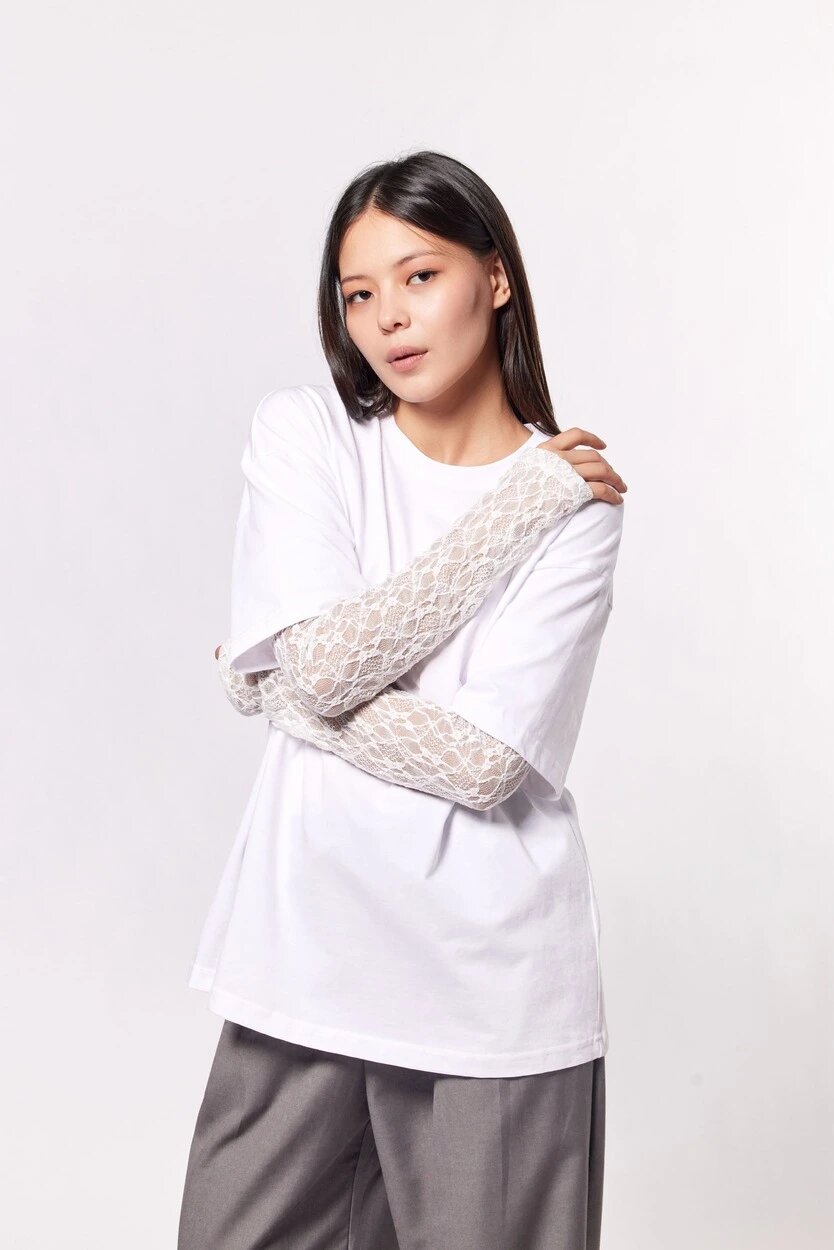 Лонгслив Selfie, размер S, , белый — фото 1