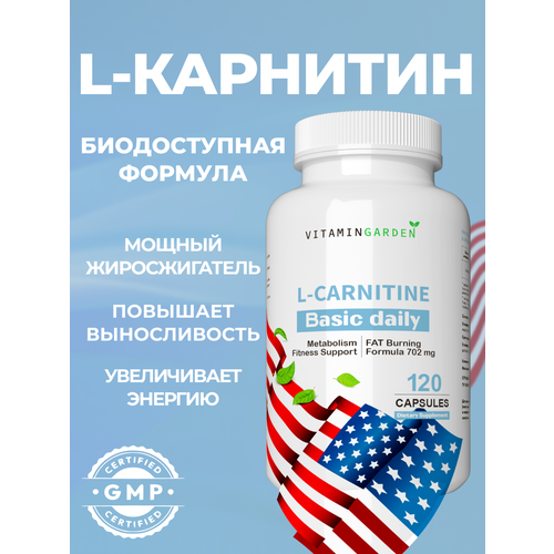 Л карнитин, Карнитин, для похудения и коррекции веса, L carnitine, 120 капсул